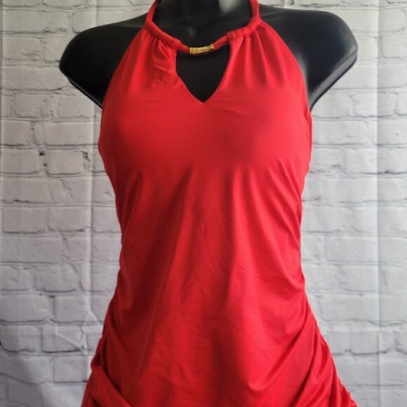 Lauren Ralph Lauren High Neck Tummy-Control Tankini Top - Picture 1 of 5